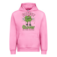 Fuchsia Pink cutest clover in the patch Urban Hoodie - MaliasSmallBusiness