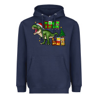 Navy tree rex Heavyweight Hoodie - CowhideDigitalArt