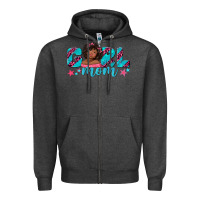 Charcoal Heather girl mom afro black girl Zipper Hoodie - texasbilliewilder