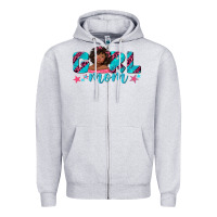 Heather Grey girl mom afro black girl Zipper Hoodie - texasbilliewilder
