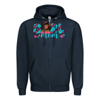 Navy girl mom afro black girl Zipper Hoodie - texasbilliewilder