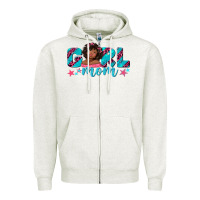 Oatmeal Heather girl mom afro black girl Zipper Hoodie - texasbilliewilder