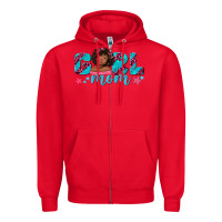 Red girl mom afro black girl Zipper Hoodie - texasbilliewilder