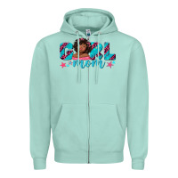 Seafoam girl mom afro black girl Zipper Hoodie - texasbilliewilder
