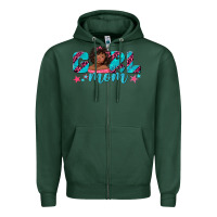 Sports Green girl mom afro black girl Zipper Hoodie - texasbilliewilder