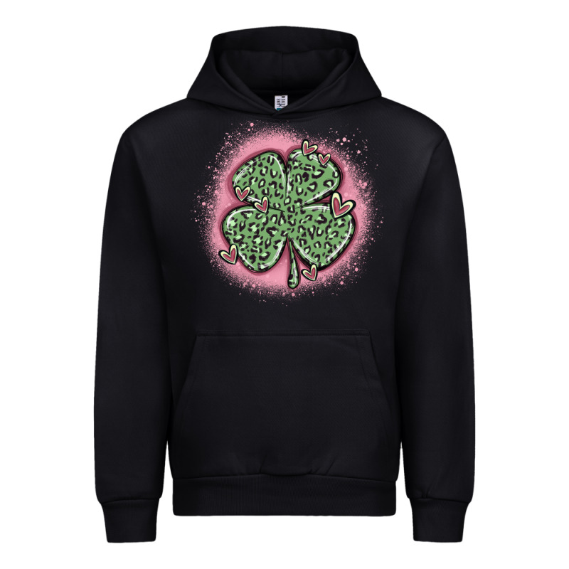 Leopard Shamrocks With Hearts Urban Hoodie by MaliasSmallBusiness | Teevron