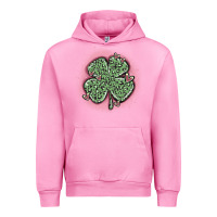 Fuchsia Pink leopard shamrocks with hearts Urban Hoodie - MaliasSmallBusiness