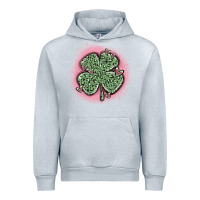 Heather Grey leopard shamrocks with hearts Urban Hoodie - MaliasSmallBusiness