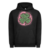 Pigment Black leopard shamrocks with hearts Urban Hoodie - MaliasSmallBusiness