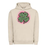 Pigment French Oak leopard shamrocks with hearts Urban Hoodie - MaliasSmallBusiness
