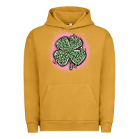 Pigment Peanut Butter leopard shamrocks with hearts Urban Hoodie - MaliasSmallBusiness
