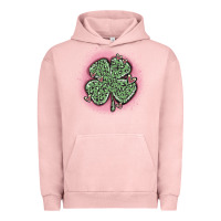 Pigment Salmon leopard shamrocks with hearts Urban Hoodie - MaliasSmallBusiness