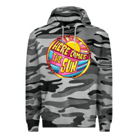 Slate Camo Here comes the sun Premium Hoodie - NancyCooperArtShop