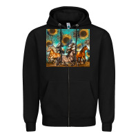 Black western horses Zipper Hoodie - Zillion Design Studio