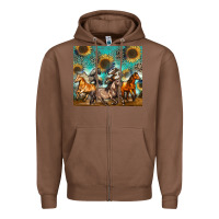 Chestnut western horses Zipper Hoodie - Zillion Design Studio