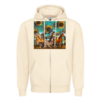 Western Horses Zipper Hoodie | Teevron