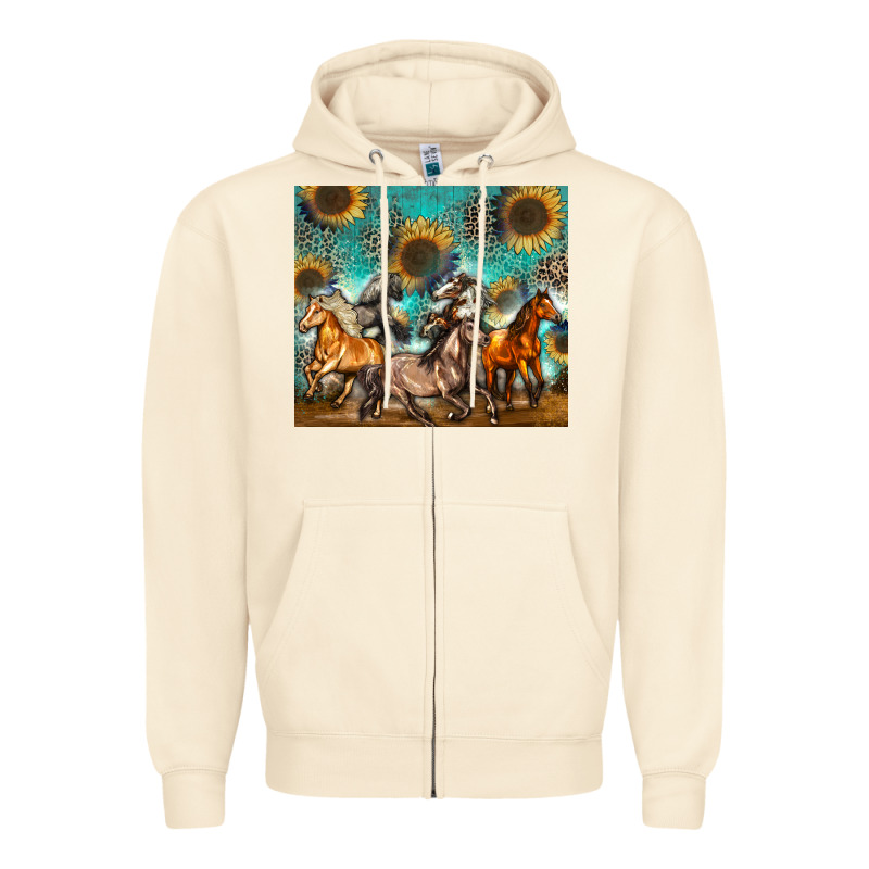 Western Horses Zipper Hoodie by Zillion Design Studio | Teevron