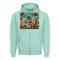 Seafoam western horses Zipper Hoodie - Zillion Design Studio