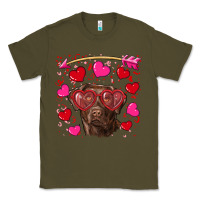 Army Green Valentine's day  labrador retriever Classic Tee - RanaPortraitStore