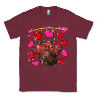 Burgundy Valentine's day  labrador retriever Classic Tee - RanaPortraitStore