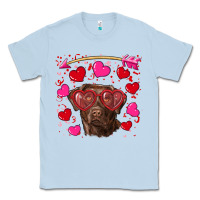 Dusty Blue Valentine's day  labrador retriever Classic Tee - RanaPortraitStore