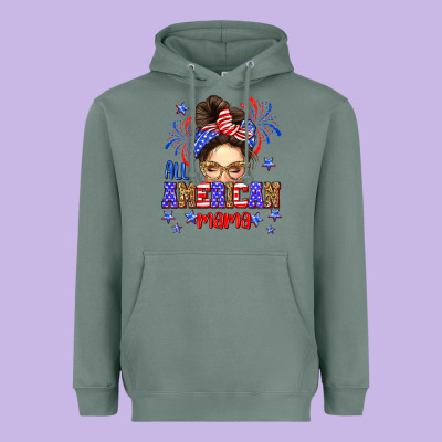 All American Mama Heavyweight Hoodie Designed By Neo Western