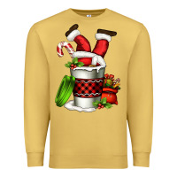 Antique Gold Santa claus in a coffee cup Premium Sweatshirt - FaDigitalArtStudio
