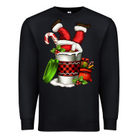 Black Santa claus in a coffee cup Premium Sweatshirt - FaDigitalArtStudio