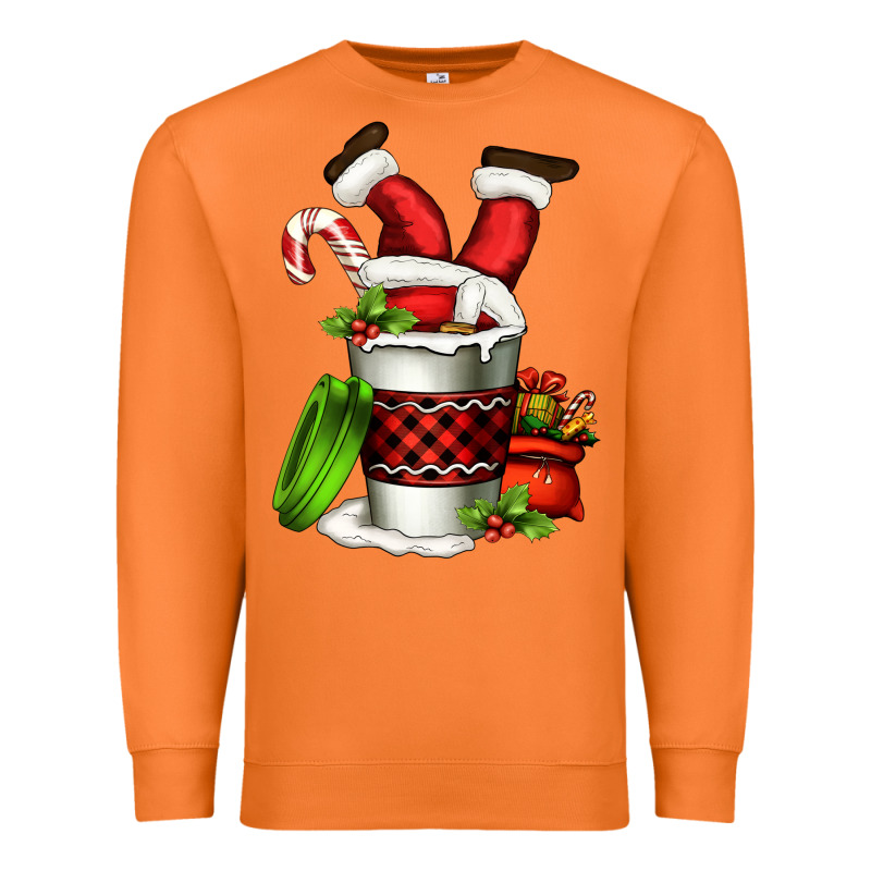Santa Claus In A Coffee Cup Premium Sweatshirt by FaDigitalArtStudio | Teevron