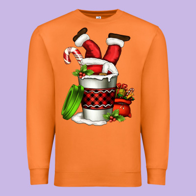 Santa Claus In A Coffee Cup Premium Sweatshirt Designed By Fadigitalartstudio