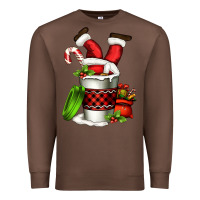 Chestnut Santa claus in a coffee cup Premium Sweatshirt - FaDigitalArtStudio
