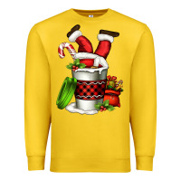 Lemon Santa claus in a coffee cup Premium Sweatshirt - FaDigitalArtStudio