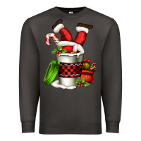 Smoke Santa claus in a coffee cup Premium Sweatshirt - FaDigitalArtStudio