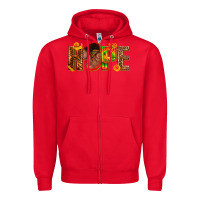 Red hope afro Zipper Hoodie - texasbilliewilder