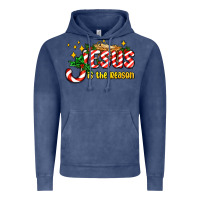 Vintage Denim jesus is the reason with christmas candy ado Vintage Hoodie - AdoDesignShop