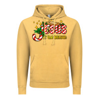 Vintage Mustard jesus is the reason with christmas candy ado Vintage Hoodie - AdoDesignShop