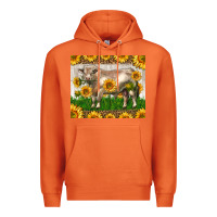 Carrot Western Charolais Bull With Sunflowers Premium Hoodie - LillyAllenDesigns