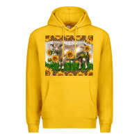 Lemon Western Charolais Bull With Sunflowers Premium Hoodie - LillyAllenDesigns