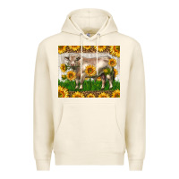Tofu Western Charolais Bull With Sunflowers Premium Hoodie - LillyAllenDesigns