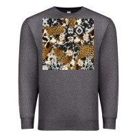 Charcoal Heather cowhide leopard seamless pattern Premium Sweatshirt - HRA Design Shop