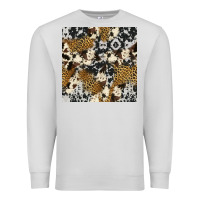 Dove Grey cowhide leopard seamless pattern Premium Sweatshirt - HRA Design Shop