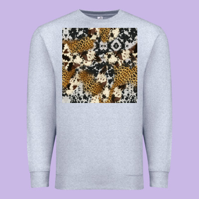 Cowhide Leopard Seamless Pattern Premium Sweatshirt Designed By Hra Design Shop