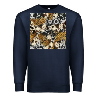 Navy cowhide leopard seamless pattern Premium Sweatshirt - HRA Design Shop
