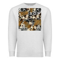 Oatmeal Heather cowhide leopard seamless pattern Premium Sweatshirt - HRA Design Shop
