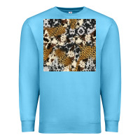 Ocean Blue cowhide leopard seamless pattern Premium Sweatshirt - HRA Design Shop