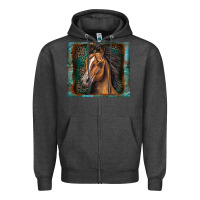 Charcoal Heather western horse Zipper Hoodie - Zillion Design Studio