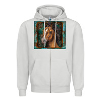 Dove Grey western horse Zipper Hoodie - Zillion Design Studio