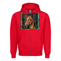 Red western horse Zipper Hoodie - Zillion Design Studio