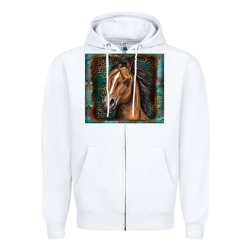 Western Horse Zipper Hoodie by Zillion Design Studio | Teevron