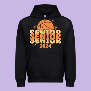 Basketball Senior 2024 Urban Hoodie Designed By Maliassmallbusiness